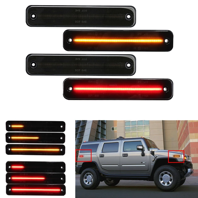 4Pcs For Hummer H2 2003 2004 2005 2006 2007 2008 2009 Front Rear Fender  Lamps LED Side Marker Light Red Yellow Car Accessories - AliExpress