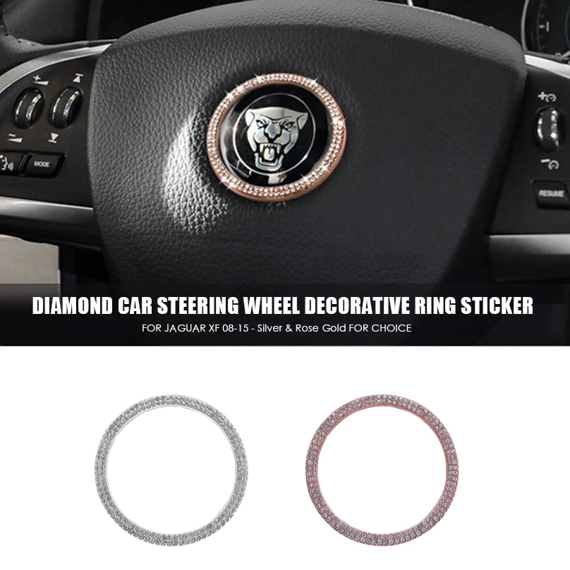 Us 18 99 25 Off For Jaguar Xf 08 15 Diamond Steering Wheel Decorative Ring Circle Stickers Car Interior Modification Accessories On Aliexpress