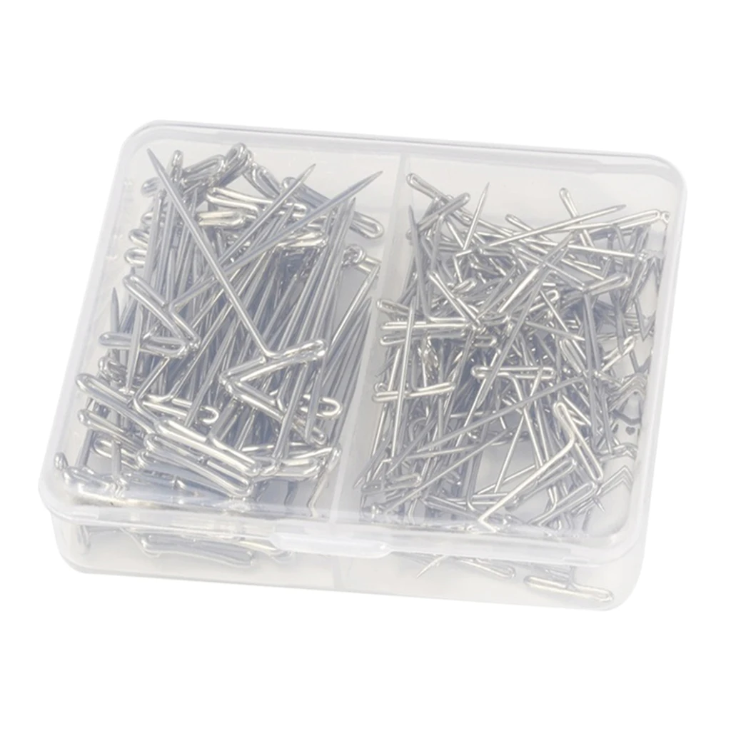 160Pcs T Pins for Blocking Knitting, Modelling and Crafts, Holding Wigs, Hair Extensions, Wig Making (1 Inch, 1.5 Inch)