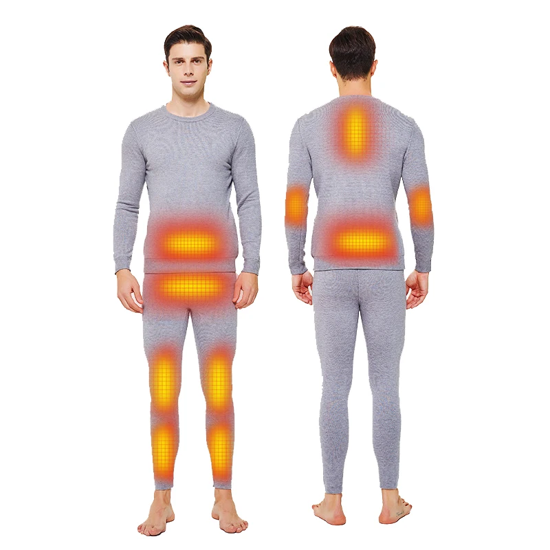 PARATAGO New Winter Warm Heated Skiing Underwear Set Men Women USB