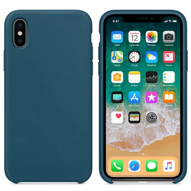 With Blister Box Жидкий роскошный силиконовый чехол с логотипом для Apple iPhone 7 8 Plus, задняя крышка для iPhone X Xs 11 Pro Max XR 6 6S 6 Plus etui - Цвет: With Blister Box