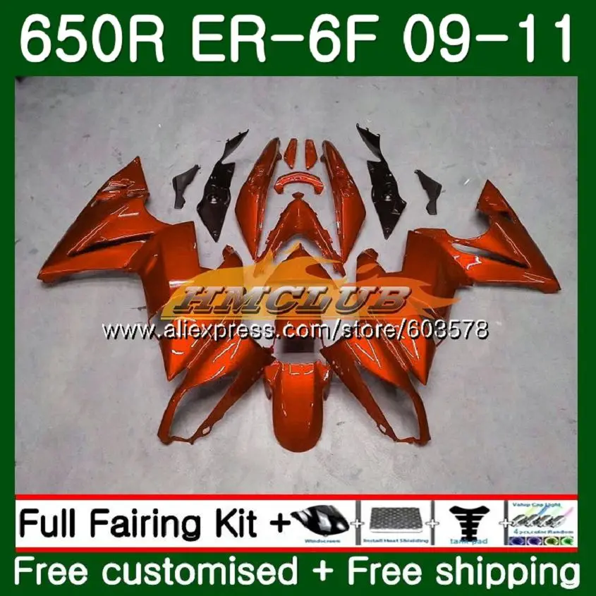 Корпус для KAWASAKI 650R ER 6 F ER6F 09 10 11 108CL. 37 650 R ER6 F 09-11 ER 6F 650-R ER-6F 2009 2010 2011 orange обтекатель