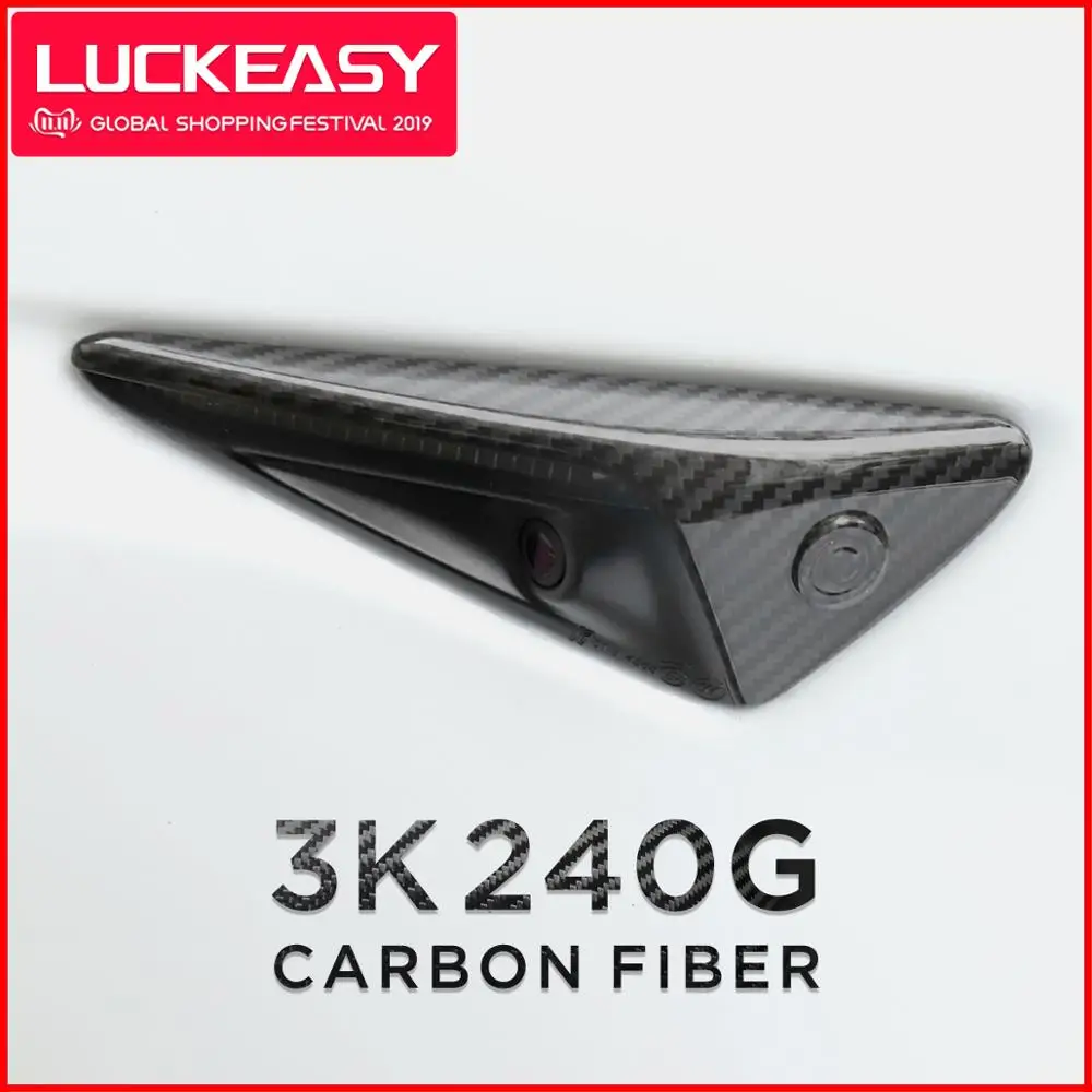 Luckeasy Carbon Fiber Camera Cover For Tesla Model 3 S X 2016 2019 Turn Signal Indicator Cover Autopilot 2pcsset