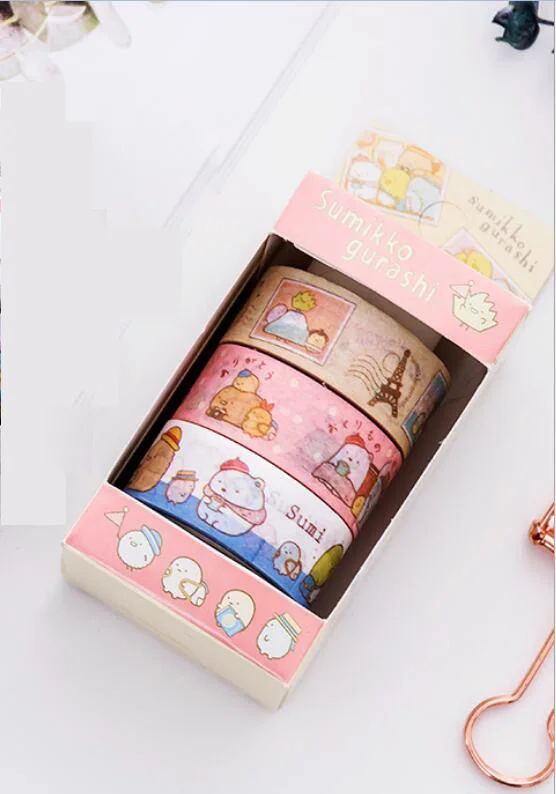 3 шт./упак. Sumikko Gurashi лента Washi милое украшение лента DIY Скрапбукинг Стикеры этикетки клейкой ленты школьные принадлежности - Цвет: pink