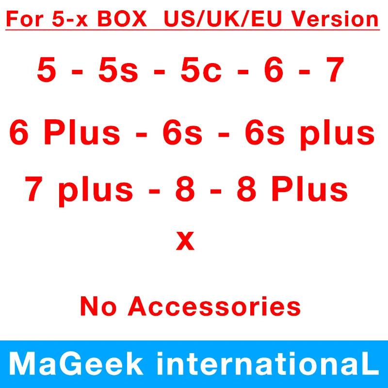 

20pcs/lot Original Quality US/EU/UK Version Phone Packing Box for iphone 7 plus 8 x xs max xr samsung s8 s9 s10 no Accessories