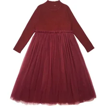 Новые платья для девочек коллекция года, Детский свитер на осень и зиму топ в стиле пэчворк, Сетчатое платье принцессы для маленьких девочек детское модное платье-пачка#5418