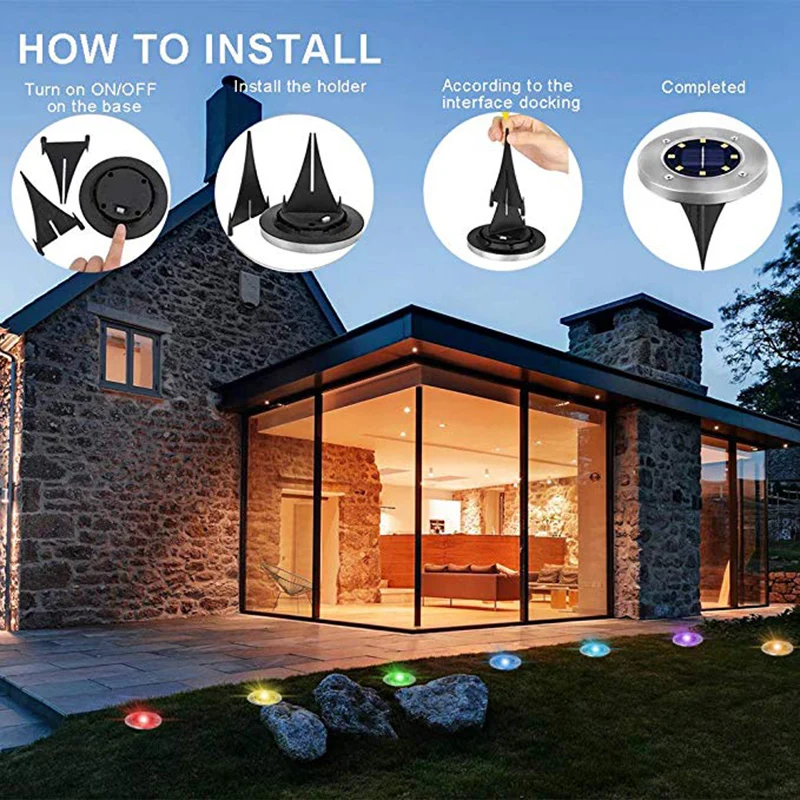 Заземленная лампа зарытый свет дисковые огни домашний путь желоба прочный экологически чистый открытый 8 светодиодный