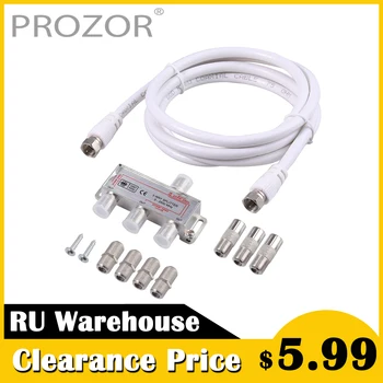 

3-Way Coax Cable Splitter MoCA 5-2500MHz Compatible with NTL Telewest Eurovox 1.5m Factory Made Patch Leads with Fitted F Plugs