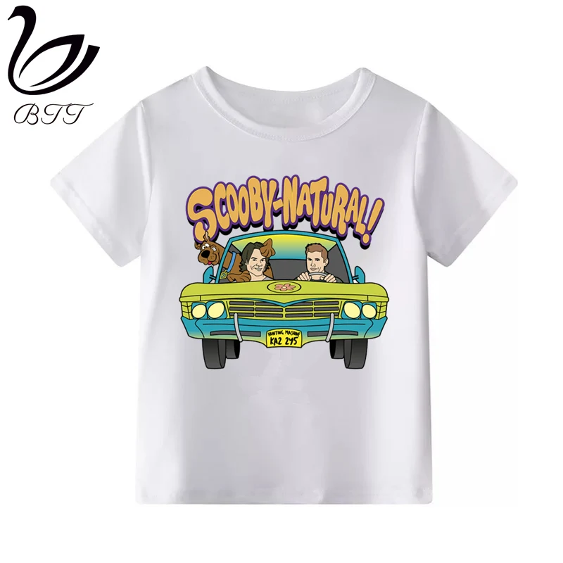 Семейная футболка «Скуби-Ду» Для малышей; Футболка с принтом с героями мультфильмов; дизайнерские Детские футболки; детская одежда с короткими рукавами - Цвет: B