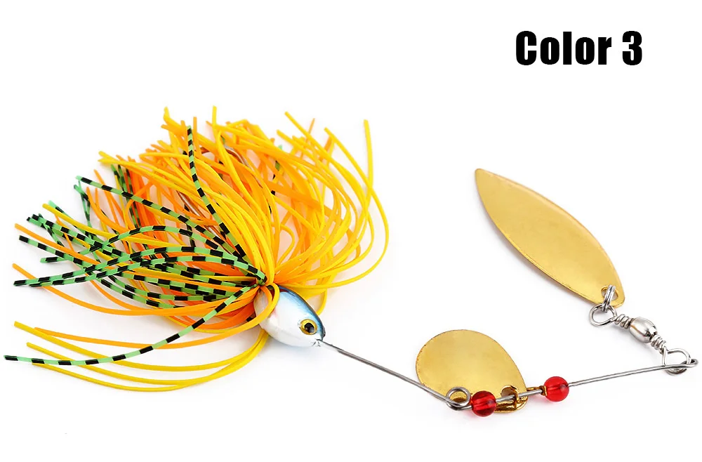 6 PCS Spinner Fishing Lure Bass Crank Bait Tackle Hook