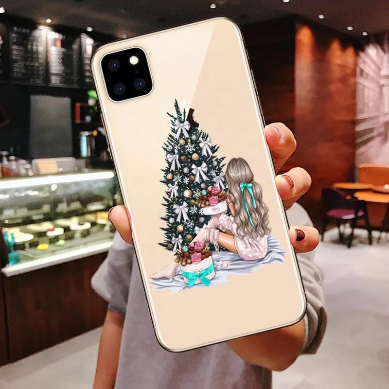 TPU Модный силиконовый чехол для iPhone 6S, 7, 8 Plus, X, XS, Max, XR, Рождественская девочка, ТПУ чехол для iPhone 11 Pro Max - Цвет: TPU