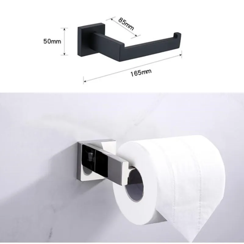 Vidric 304 Stainless Steel Square Toilet Paper Holder Bathroom accessories Mirror Chrome Polished& Black& Brushed 2 Styles
