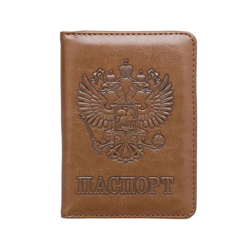 3TT701155-BN Выделенный русский RFID блокирующий кожаный чехол для паспорта ID карты держатель защитный Органайзер - Цвет: 3TT701155-BN