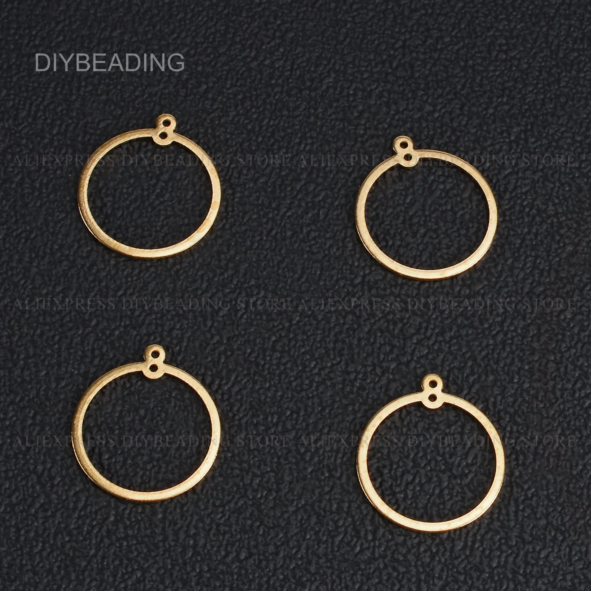 20-1000 Pc Brass Circle Hoop Pendant for Earrings Necklace Jewelry Making Fashion Metal Connector Finding Bulk Wholesale (20mm)