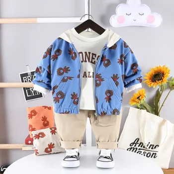 

HYLKIDHUOSE 2020 Autumn Toddler Infant Newborn Clothing Sets Baby Boys Clothes Bear Jacket T Shirt Pants Children Kids Costume