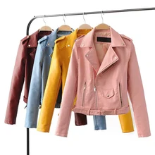 

Zoulv 2021 Fashion Female New Faux Winter Autumn Short Coat Hot Outwear High Quality Women Motorcycle Pu Leather Red Jackets