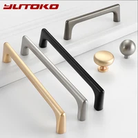 YUTOKO มือจับตู้มุกสีเทาทองเหลืองทองประตูตู้จับโลหะผสมสังกะสีลิ้นชักดึงเฟอร์นิเจอร์ห้องครัวฮาร์ดแวร์ 3