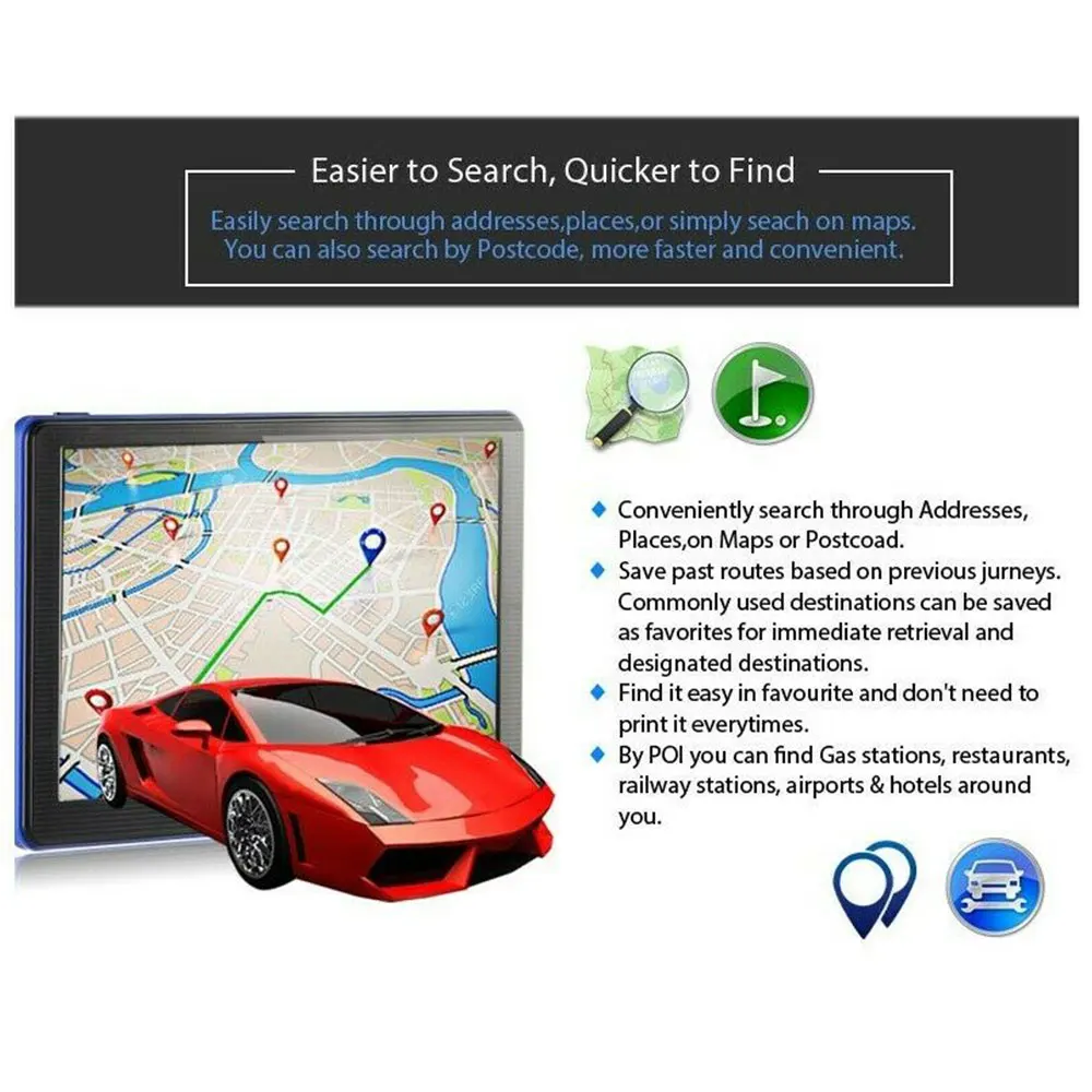  Vehemo 256MB + 8G Auto GPS Navigation HD GPS Navigator Rede Anerkennung Freies Karte für Lkw GPS Na