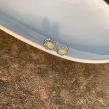 

100% Genuine Natural Opal 925 Sterling Silver Stud Earrings Stud Earrings for women Jewelry Gift