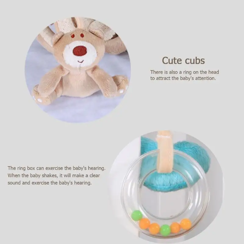 Baby Rattles Mobiles Dolls Educational Toys for Children Teether Bed Bell Built in BB Device Vocalization Gnawing Bite