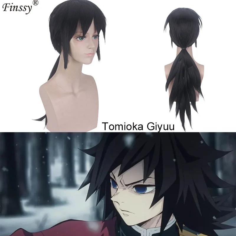 Парики для косплея: Nezuko Tanjirou Kamado Tomioka Giyuu Kochou Shinobu Agatsuma Zenitsu. Вечерние парики для косплея