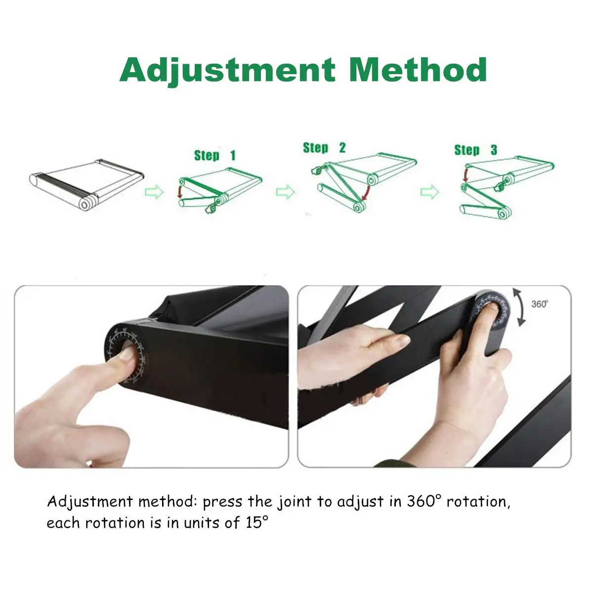 Aluminum Laptop Folding Table Computer Desk Stand for Bed 360 Degree Rotation MultiFunctional Portable Table 54*27*4.6cm