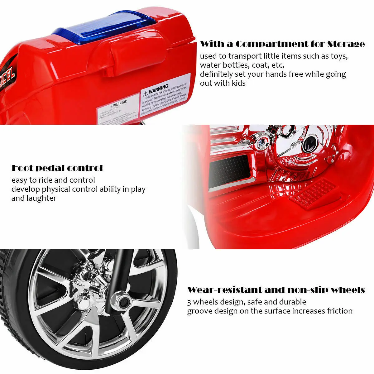 3-Wheel Battery-Powered Kids Ride-On Motorcycle 3
