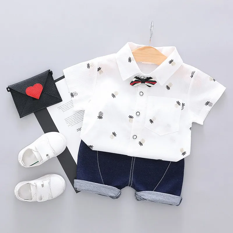 

2Pcs/Set Summer Baby Boys Adorable Pineapple Print Short Sleeve Shirt Shorts Casual Outfits Clothes