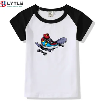 

1505# Skate Streetwear Kids T Shirt for Boys Skateboard Toddler Girl Clothes Raglans Girls Shirts Summer Tops Girls T Shirts