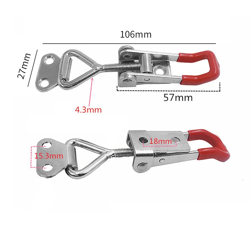 2 PCS Quick Toggle Clip Clamp Adjustable Metal Holding Capacity Latch Hand Tool Or Mechanical Operation
