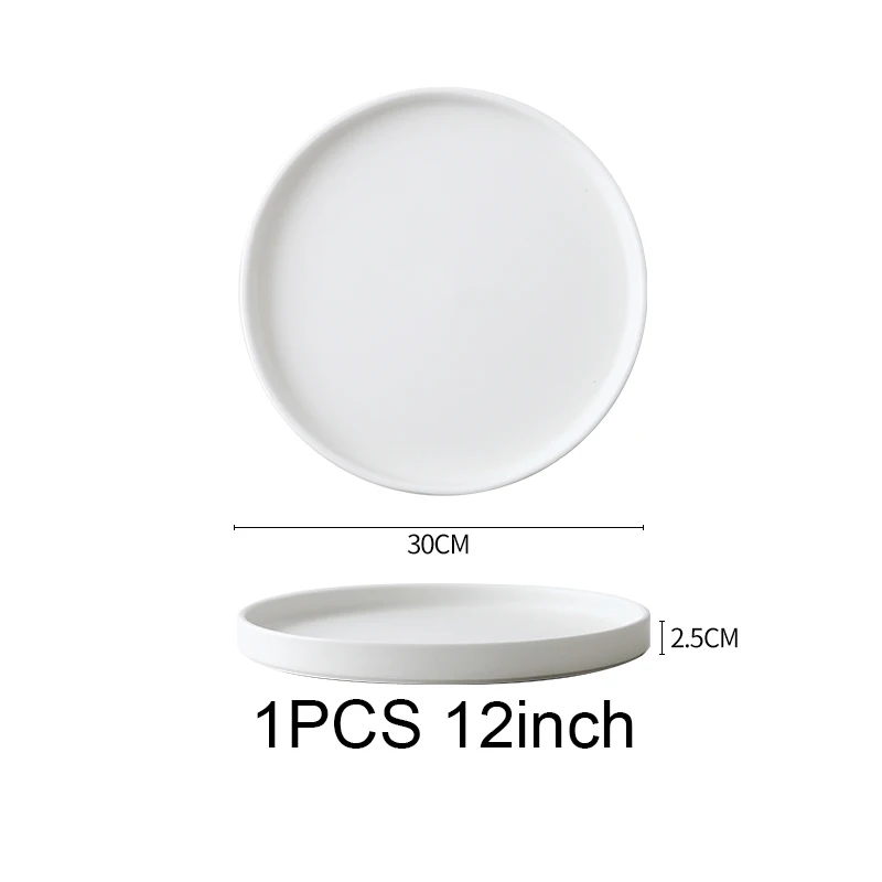 Черный Ceramic Dinner Plates Creative Brief Nordic Style Ceramic Dinner Plate Round Western Plate Fruit Cake Dessert Dish - Цвет: Черный