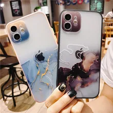 Phone-case-Art Marble Pattern Transparent Case Cover For iPhone 12 Pro Max 7 8 Plus 11 XS Max XR X SE Colorful Shockproof shell