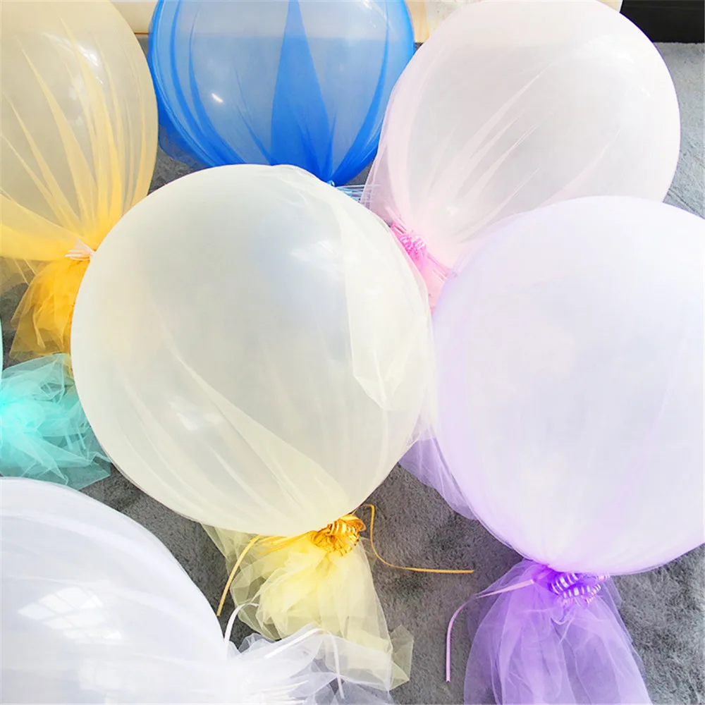 1.9*2m Balloon Gauze Crystal Tulle Spool Organza DIY Balloon Accessories Birthday Xmas Decoration Wedding Arches Decal Supplies