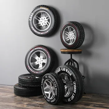 

Creative wrought iron tire mural pendant European retro vintage home decor bar tire decoration accessories metal crafts pendant