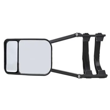 

Hot 90 Degree Rotation Car Universal Adjustable PP Towing Large Dual Glass Extension Easy Install Flat Durable Black Rearview Mi