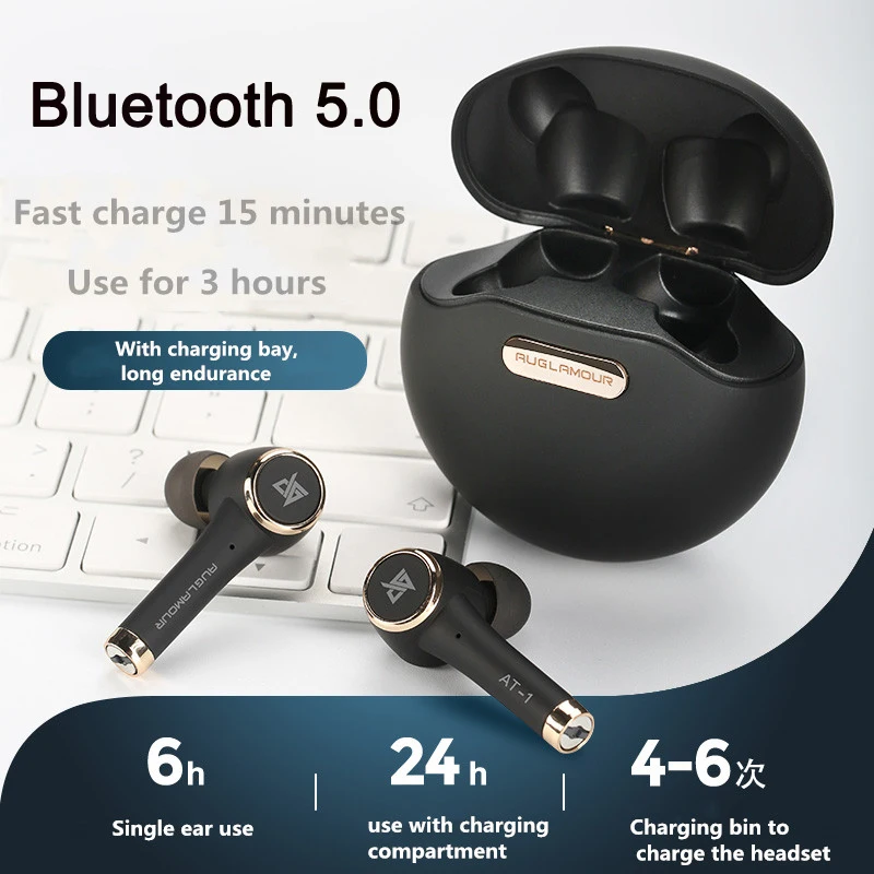 Bluetooth 5,0 TWS наушники Беспроводной наушники AUGLAMOUR AT-1 Fone De Ouvido Smart Touch гарнитура Шум шумоподавления Стиль