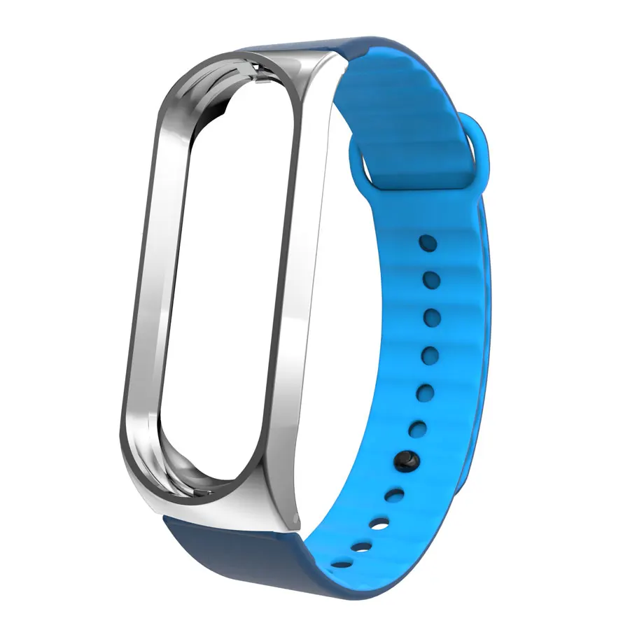 d7211 Mi Band 4 3 ремешок металлический силиконовый ремешок из нержавеющей стали для Miband 4 3 ремешок совместимый браслет Miband 4 3 браслеты Pulseira Miband - Цвет: d7211