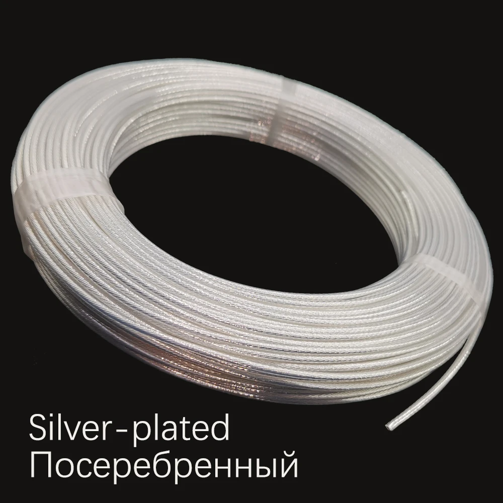 26AWG 0 12 квадратный миллиметровый провод огнестойкий PTFE Луженый посеребренный