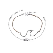 Европейский и американский стиль пляжные волны Прохладный корпус ножной браслет простые женские Spindrift ножной браслет украшения для ног