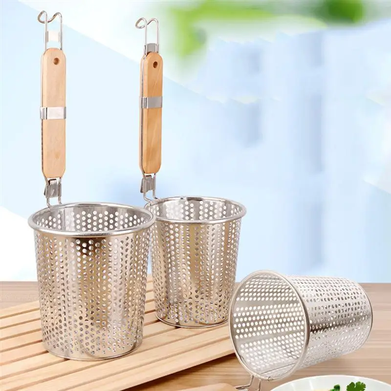 Size : S Noodles and Frying in Kitchen Stainless Steel Colander Ladle for Pasta Stainless Steel Strainer Colander Stainless Steel Skimmer Spider Strainer Spaghetti 