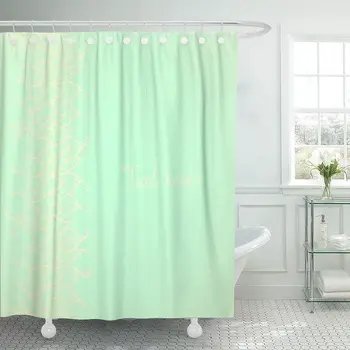

Green Mint Abstract Some Text Blue Peach Wedding Air Shower Curtain Waterproof Fabric 72 x 72 Inches Set with Hooks