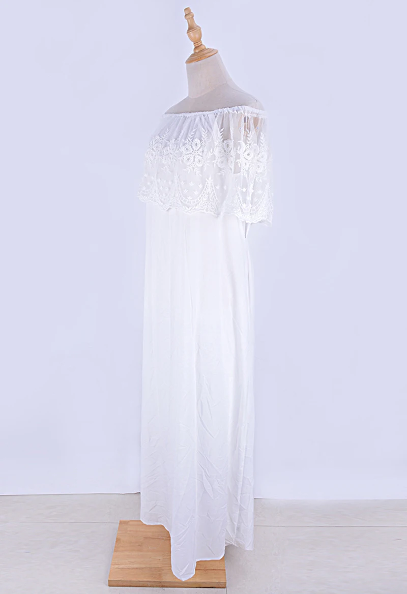 Облегающее кружевное длинное платье в пол с открытыми плечами, богемное летнее пляжное белое вечернее платье, сексуальные популярные вечерние парео, сарафан