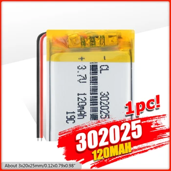 

Supply lithium battery lithium polymer Rechargeable battery 302025 120mAh 3.7V For MP3 MP4 MP5 GPS PSP MID Bluetooth Headset
