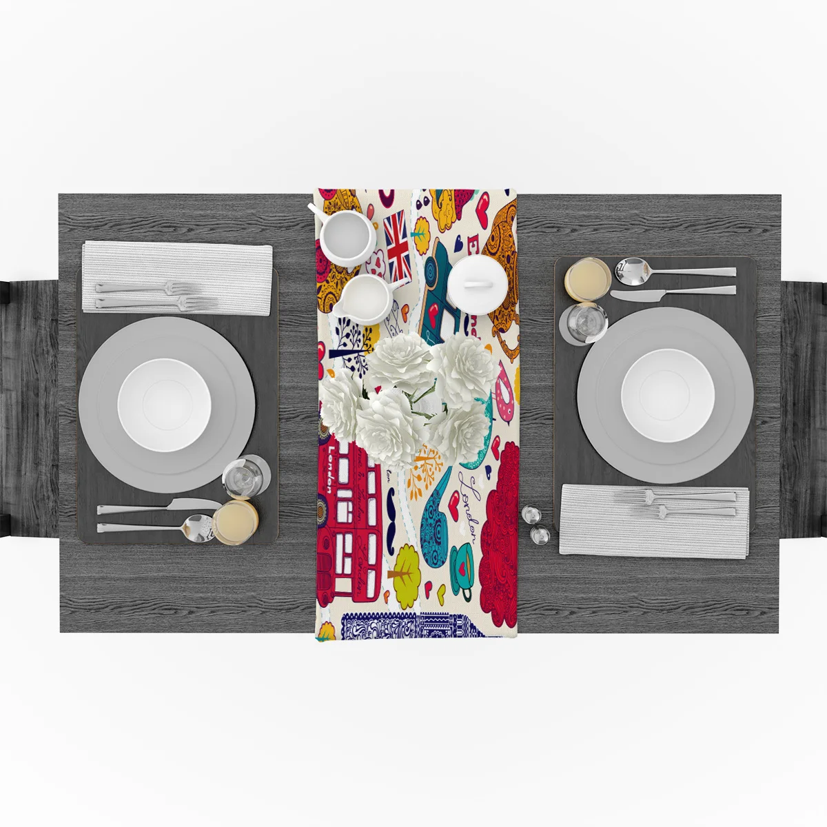 Современная настольная дорожка с рисунками из комиксов из мультфильма Art London, высокоточная настольная дорожка для дома, Декоративная скатерть, украшение для свадебной вечеринки