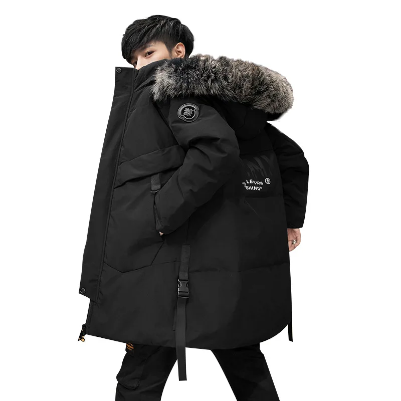 2022 New Men's Down Jacket Winter Male Jacket High Quality Long Thick Warm Coat Fashion Trends Fur Hooded Parkas Men's Coat 3XL