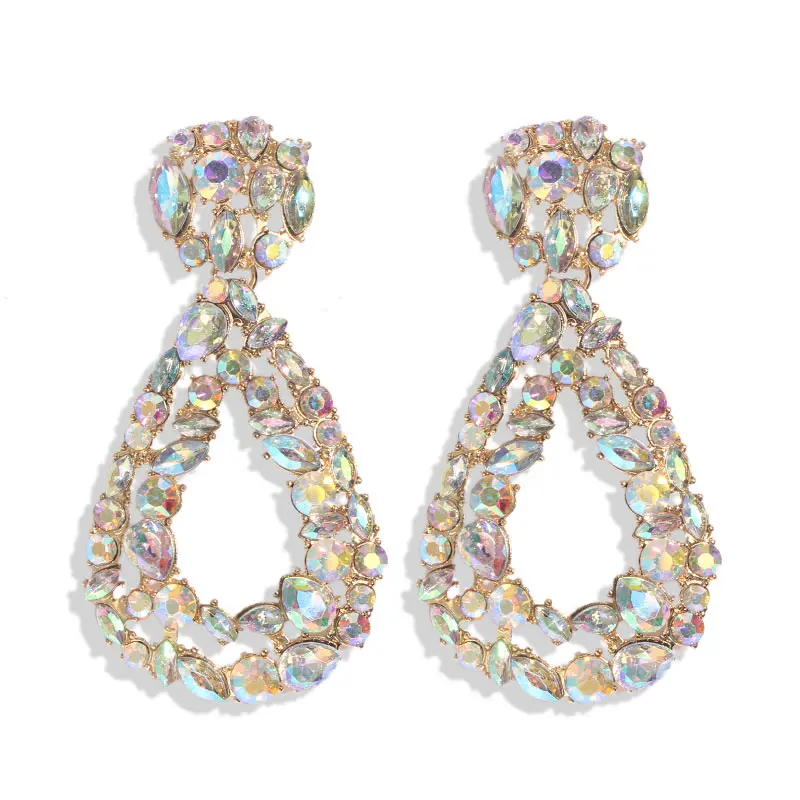 Роскошные серьги-капли с кристаллами для женщин, модные круглые яркие блестящие массивные серьги, ювелирные изделия, аксессуары