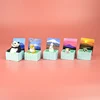 Japan Genuine gashapon capsule toys cute animals Leisure shiba inu panda calico cat raccoon dog Awa Onsen take a bath figures 1