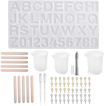 

Letter Number Silicone Molds for Resin with Resin Making Tools Kit for DIY Keychain Pendant Jewelry Total 67Pcs