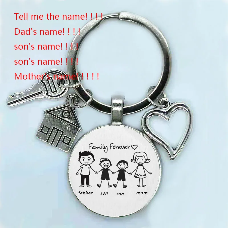 Personality Diy Family Gift Keychain Custom Name Mom Dad Daughter