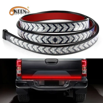 

OKEEN New arrow 60Inch Tailgate LED Strip Pickup Truck DRL Strip Red Yellow Reverse Turn Signal Running for SUV RV Trailer IP68